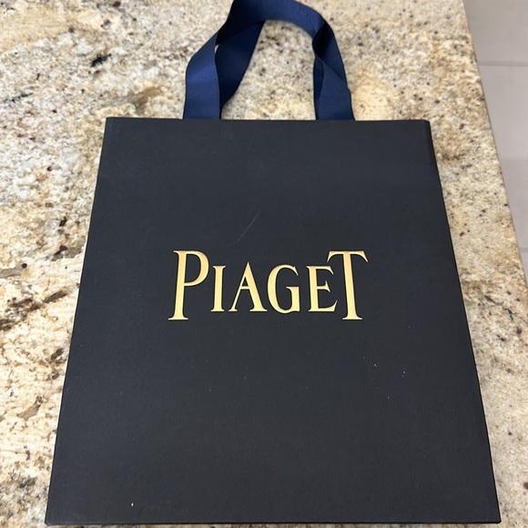 Piaget bag. Black & gold with navy satin luxury ribbon handle! Holiday pick🎁 - Picture 5 of 5